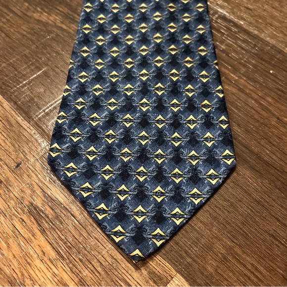Men’s Neck Tie by Roundtree & Yorke multicolor Geometric NWOT 100 American Sewn - Picture 2 of 4